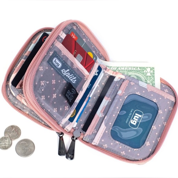 Lug Splits Compact RFID Wallet NWT Contemporary Midnight Black - Picture 5 of 10